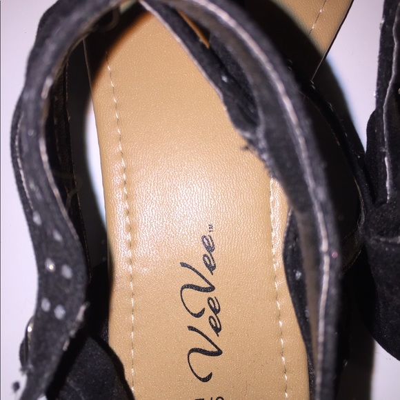 Black Rhinestone Sandals - Picture 4 of 5